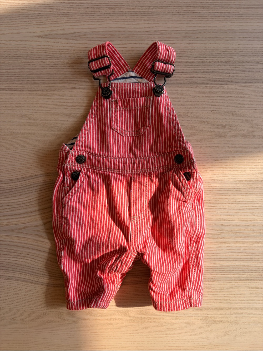Baby Boden Red Pinstripe Overalls